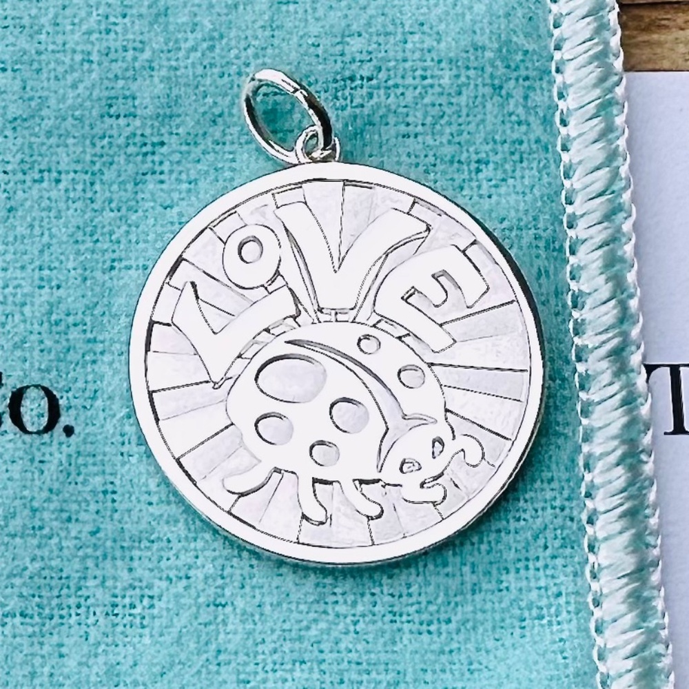 NEW Tiffany & Co. LARGE Love Bug Charm Pendant in Silver